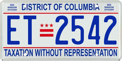 DC license plate ET2542