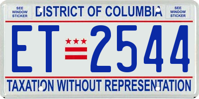 DC license plate ET2544