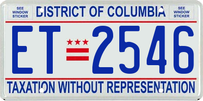 DC license plate ET2546