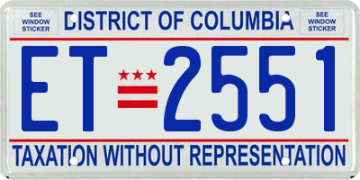 DC license plate ET2551