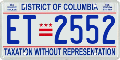 DC license plate ET2552