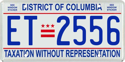 DC license plate ET2556