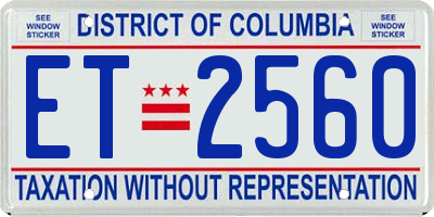 DC license plate ET2560