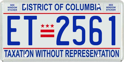 DC license plate ET2561