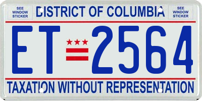 DC license plate ET2564