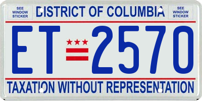 DC license plate ET2570