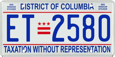 DC license plate ET2580
