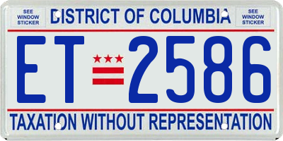 DC license plate ET2586
