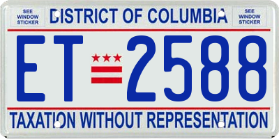 DC license plate ET2588