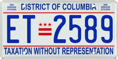 DC license plate ET2589