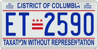 DC license plate ET2590