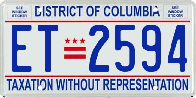 DC license plate ET2594