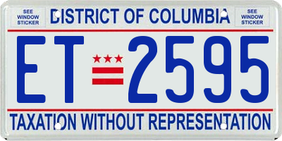 DC license plate ET2595