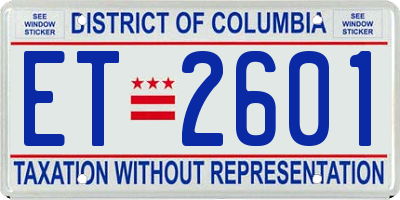 DC license plate ET2601