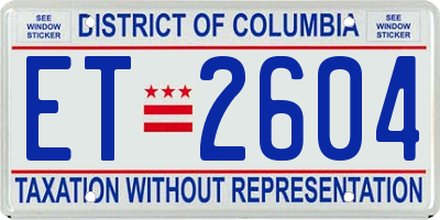 DC license plate ET2604