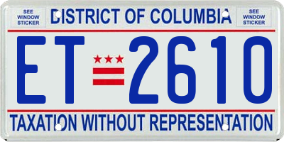 DC license plate ET2610