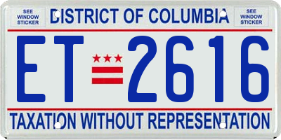 DC license plate ET2616
