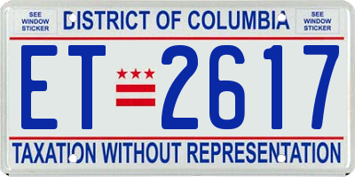DC license plate ET2617