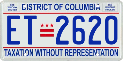 DC license plate ET2620