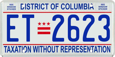 DC license plate ET2623