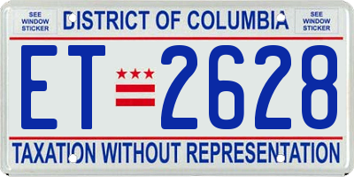 DC license plate ET2628