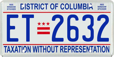 DC license plate ET2632