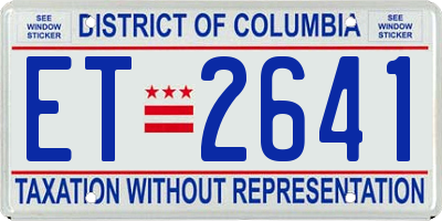 DC license plate ET2641
