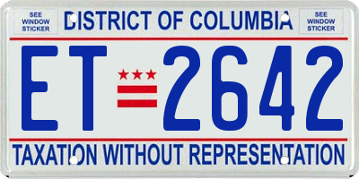 DC license plate ET2642