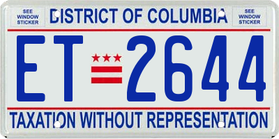DC license plate ET2644