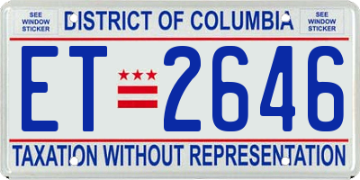 DC license plate ET2646