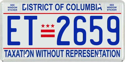 DC license plate ET2659