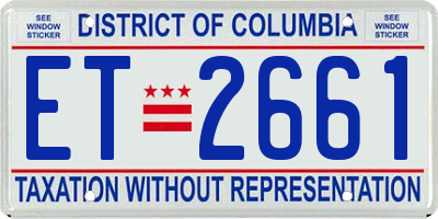 DC license plate ET2661