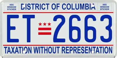 DC license plate ET2663