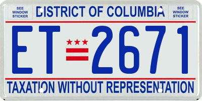 DC license plate ET2671