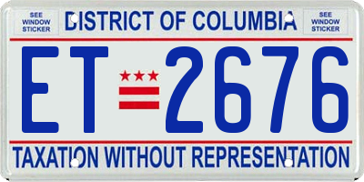 DC license plate ET2676