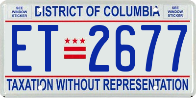 DC license plate ET2677