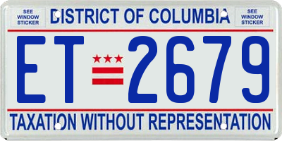 DC license plate ET2679