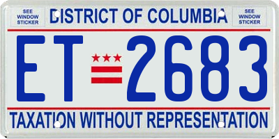 DC license plate ET2683