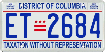 DC license plate ET2684