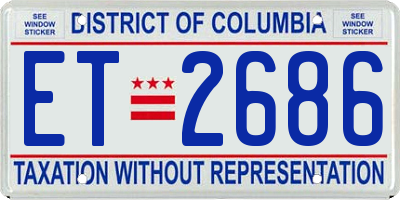DC license plate ET2686