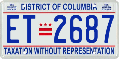 DC license plate ET2687