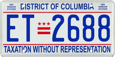 DC license plate ET2688