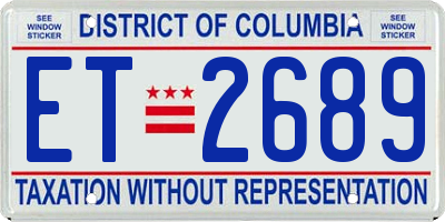 DC license plate ET2689