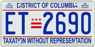 DC license plate ET2690