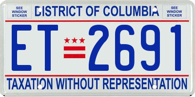 DC license plate ET2691