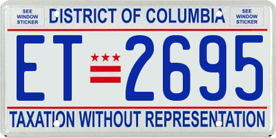 DC license plate ET2695