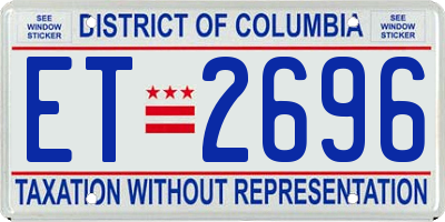 DC license plate ET2696