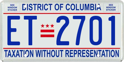 DC license plate ET2701