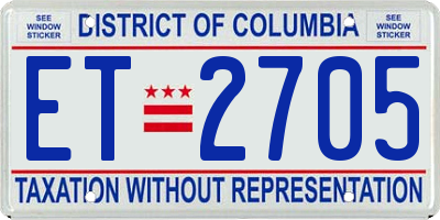 DC license plate ET2705