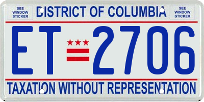 DC license plate ET2706